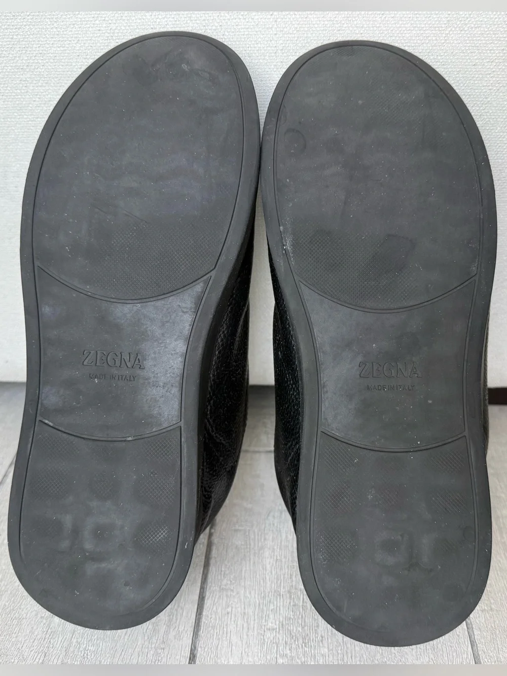 Triple Stitch Black Leather Men's Sneakers